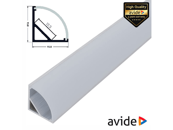 PERFIL DE ALUMÍNIO PARA FITA LED 1M DE CANTO AVIDE 1