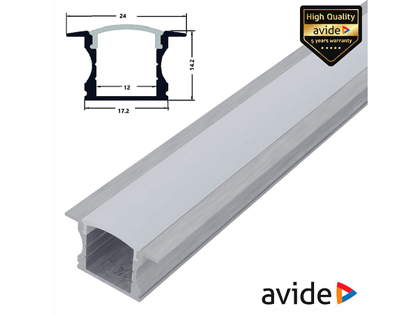 PERFIL DE ALUMÍNIO COM ABAS PARA FITA LED 1M AVIDE 1