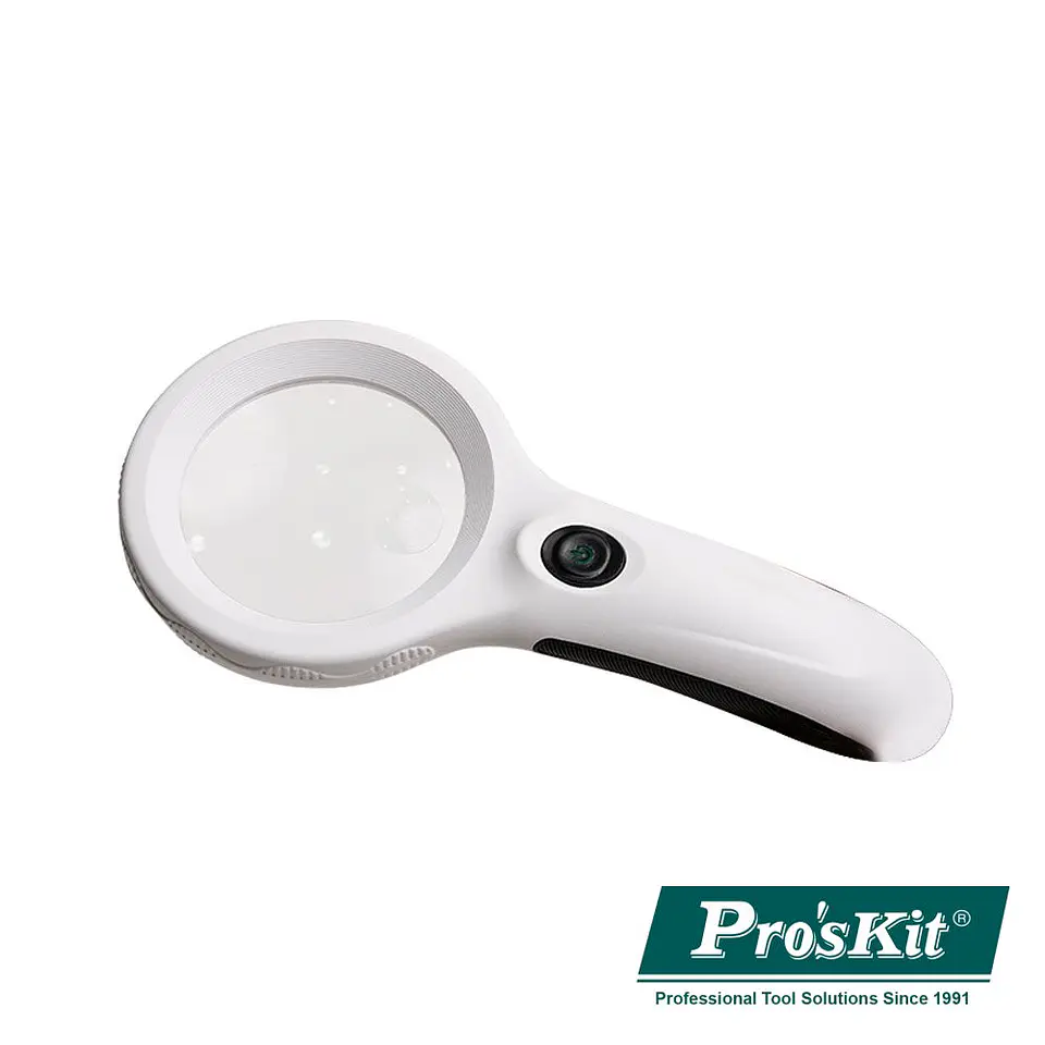 LUPA COM ILUMINAÇÃO 8 LEDS 1 LED UV PROSKIT 1