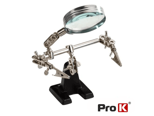 SUPORTE ARTICULADO COM LUPA E PINÇAS CROCODILO PROK 1