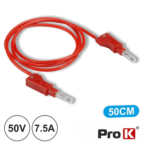 PONTA DE PROVA COM FICHAS BANANA 50CM VERMELHA PROK