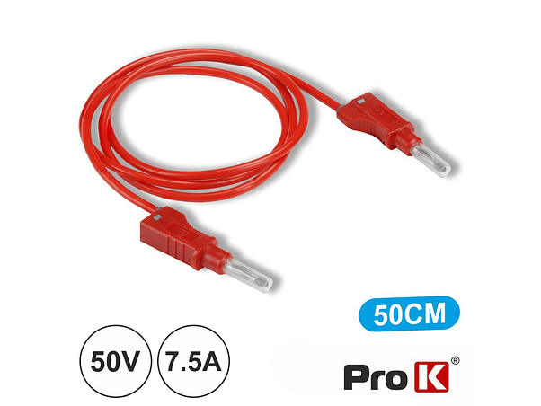 PONTA DE PROVA COM FICHAS BANANA 50CM VERMELHA PROK 1