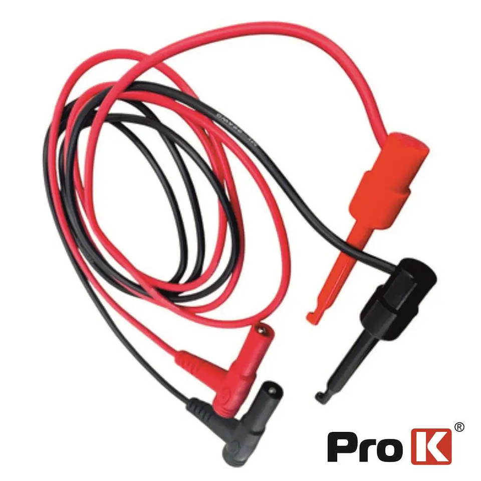 CONJUNTO 2 CABOS DE TESTE COM PINÇAS DE PROVA PARA FICHA BANANA 1