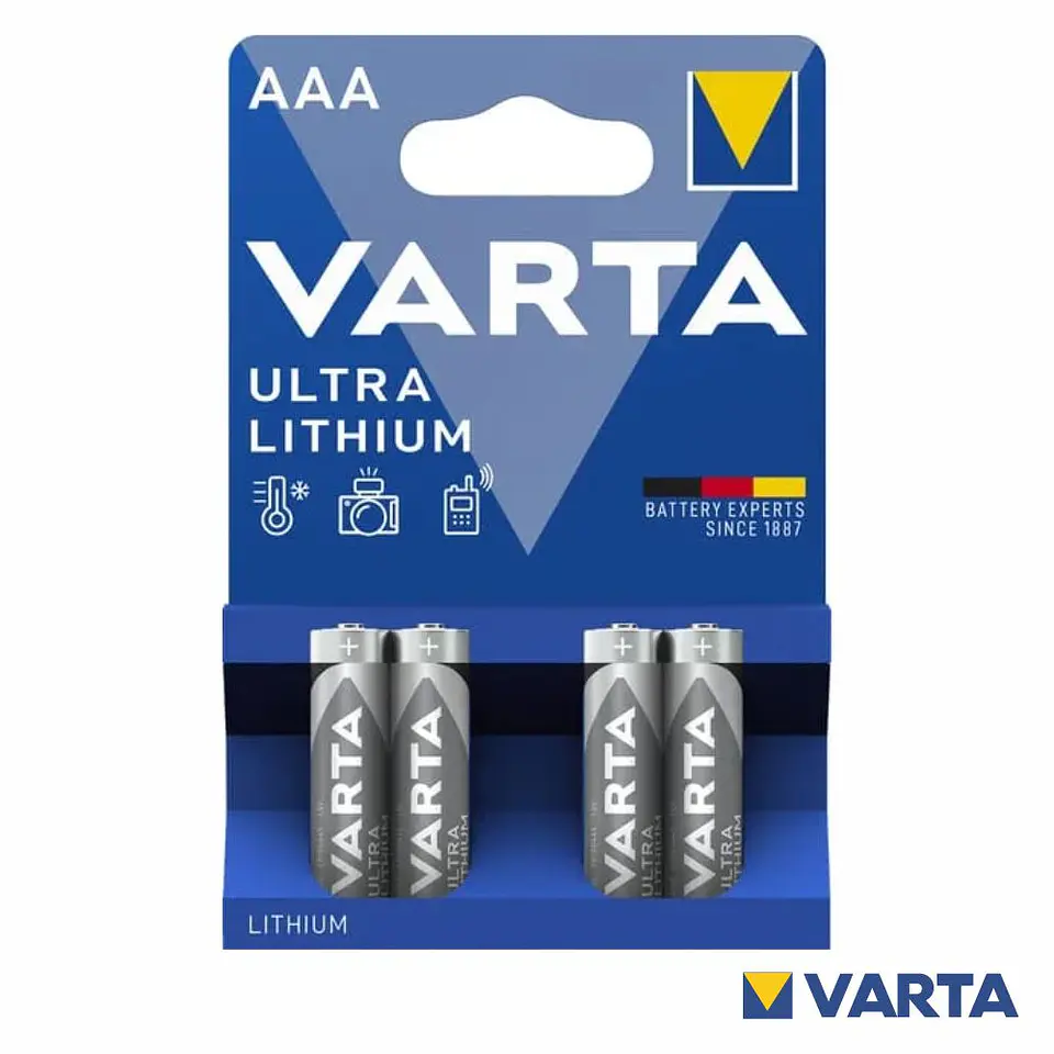 PILHA LÍTIO LR3/AAA 1.5V 4X BLISTER VARTA 1