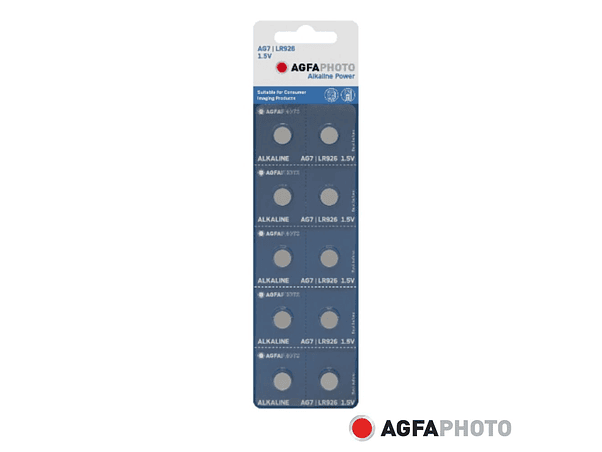 PILHA BOTÃO ALCALINA AG7 1.5V 10X BLISTER AGFAPHOTO 1