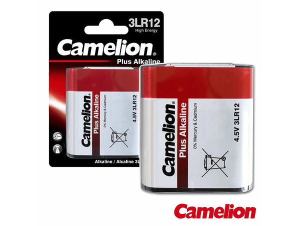 PILHA ALCALINA 3LR12 FLAT 4.5V 5900MA BLISTER CAMELION 1