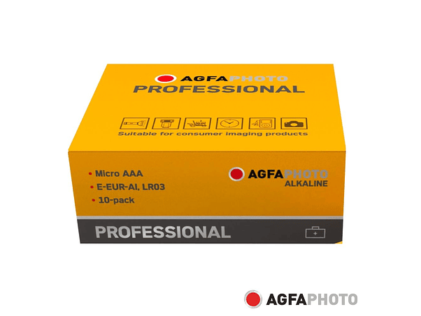 PILHA ALCALINA AAA 1.5V 10X INDUSTRIAL AGFAPHOTO 1