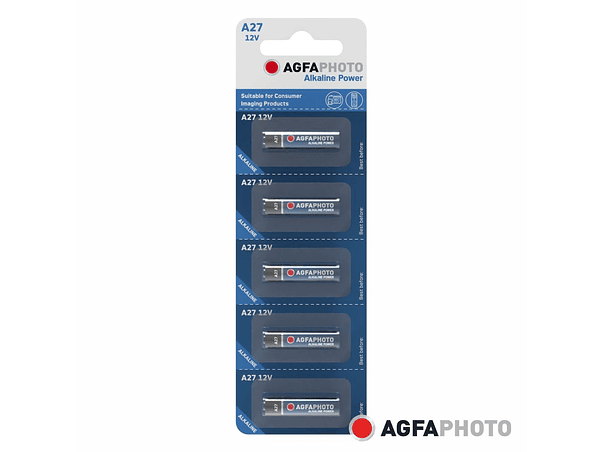 PILHA ALCALINA LR27A/A27 12V 5X BLISTER POWER AGFAPHOTO 1