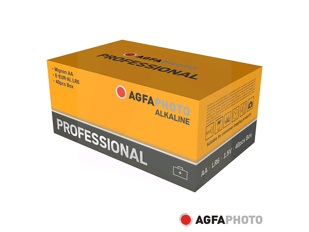 PILHA ALCALINA AA 1.5V 40X INDUSTRIAL AGFAPHOTO 1