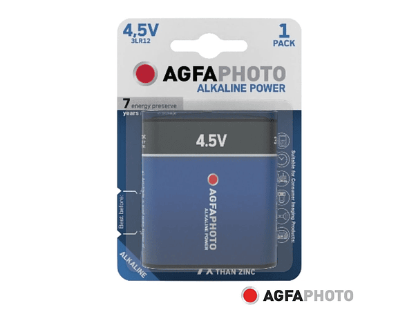 PILHA ALCALINA 3LR12/4.5V 4.5V 1X BLISTER POWER AGFAPHOTO 1