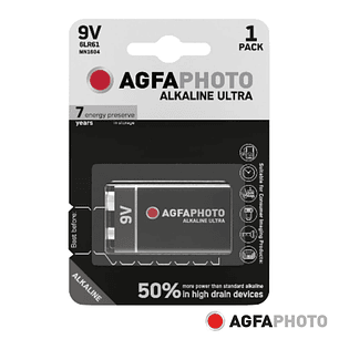 PILHA ALCALINA 6LR61/9V 9V 1X BLISTER ULTRA AGFAPHOTO