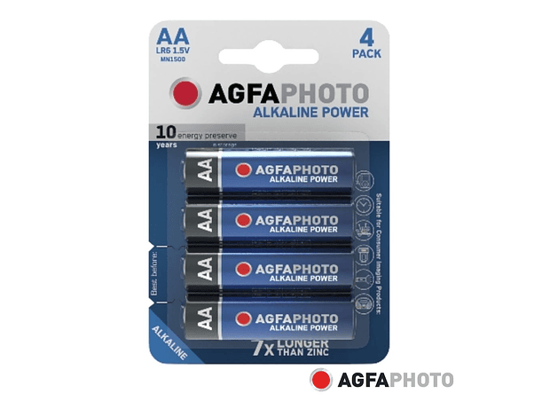 PILHA ALCALINA LR6/AA 1.5V 4X BLISTER POWER AGFAPHOTO 1