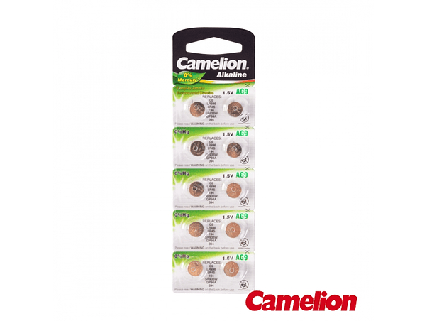 PILHA BOTÃO ALCALINA AG9 / LR936 1.5V 10X BLISTER CAMELION 1