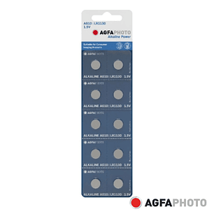 PILHA BOTÃO ALCALINA AG10 1.5V 10X BLISTER AGFAPHOTO