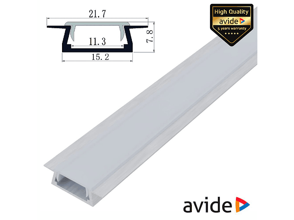 PERFIL DE ALUMÍNIO COM ABAS PARA FITA LED 1M AVIDE 1