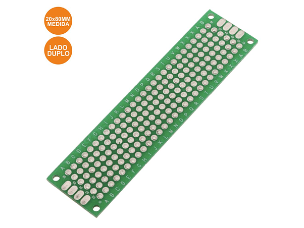 PLACA CIRCUITO IMPRESSO PERFURADA EM PONTOS 20X80MM 1