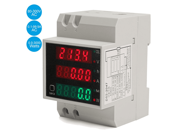 MEDIDOR DIGITAL VOLTÍMETRO AMPERÃMETRO PARA MONTAGEM CALHA 1