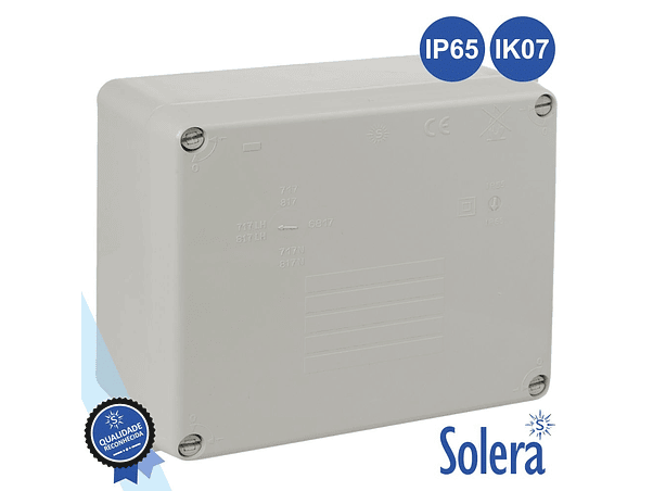 CAIXA DE PASSAGEM ESTANQUE 160X135X70MM IP65 IK07 SOLERA 1