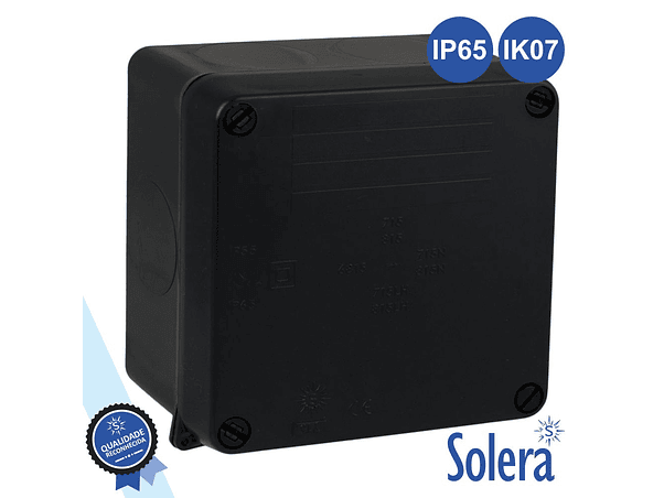 CAIXA DE PASSAGEM ESTANQUE 100X100X55MM IP65 IK07 SOLERA 1