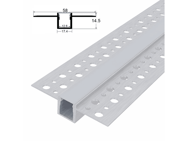 PERFIL DE ALUMÍNIO PARA ENCASTRAR PARA FITA LED 2M 1