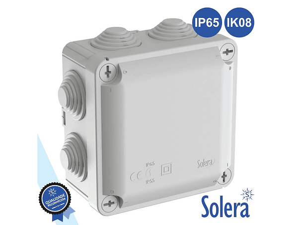 CAIXA DE PASSAGEM ESTANQUE COM 7 CONES 100X100X55MM SOLERA 1