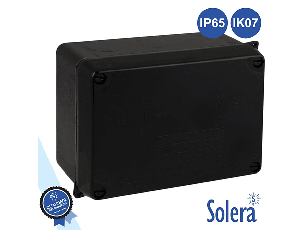 CAIXA DE PASSAGEM ESTANQUE 153X110X65MM IP65 IK07 SOLERA 1