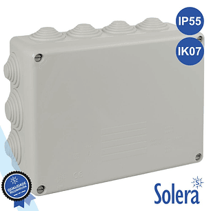 CAIXA DE PASSAGEM ESTANQUE COM 14 CONES 220X170X80MM SOLERA