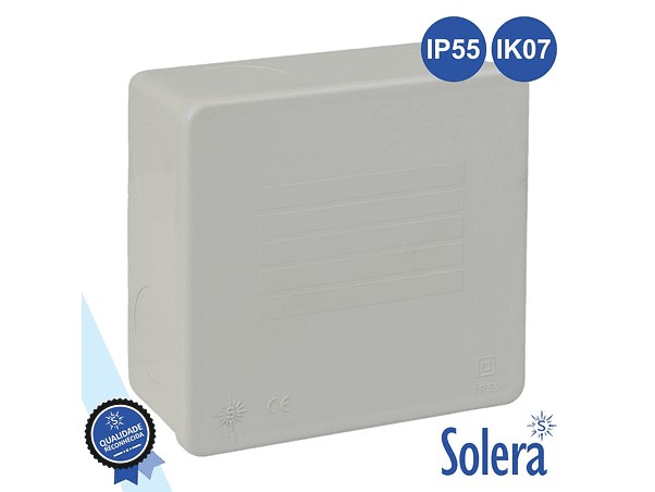 CAIXA DE PASSAGEM ESTANQUE LISA 100X100X45MM SOLERA 1