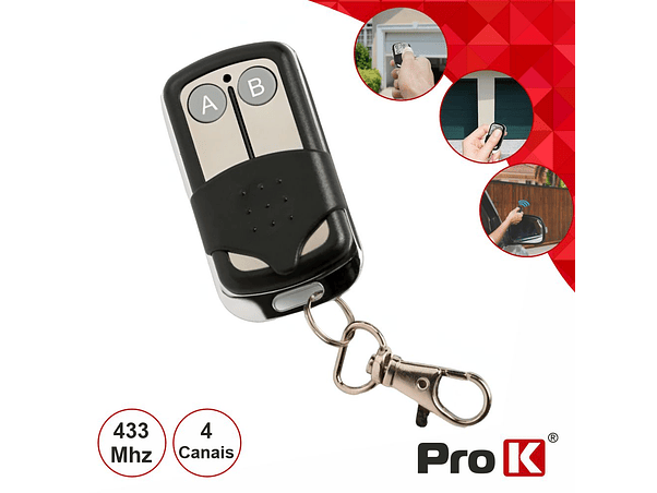 TELECOMANDO GARAGEM UNIVERSAL 2 CANAIS 433MHZ PROK 1