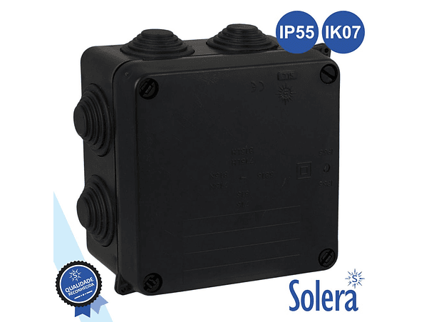 CAIXA DE PASSAGEM ESTANQUE COM 7 CONES 100X100X55MM SOLERA 1