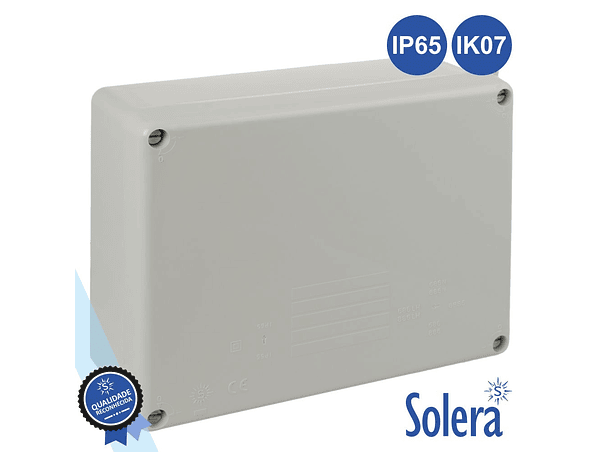 CAIXA DE PASSAGEM ESTANQUE 220X170X80MM IP65 IK07 SOLERA 1