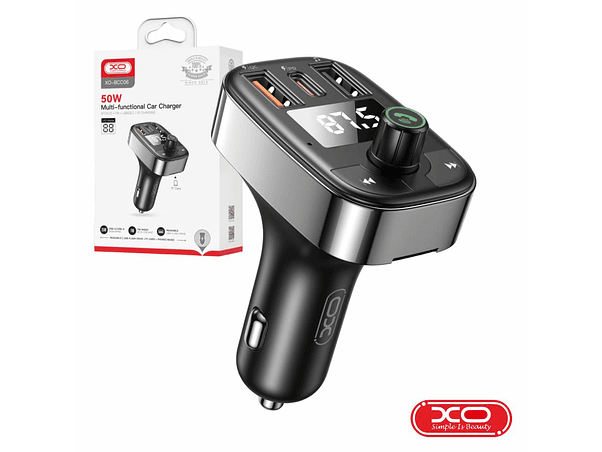 TRANSMISSOR FM BT 50W 2USB-A/MICROSD/USB-C F. ISQUEIRO XO 1