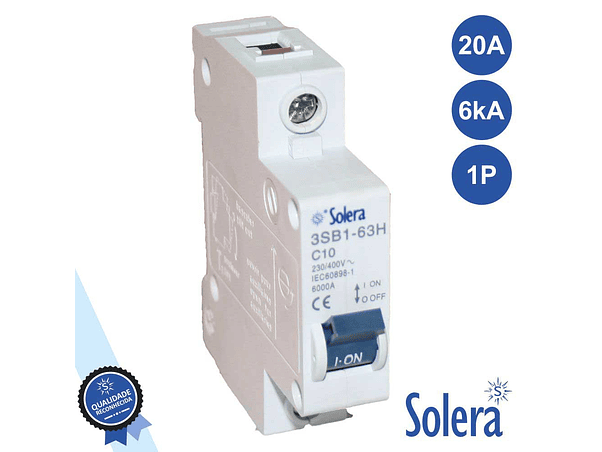 DISJUNTOR 1P 20A 6KA 240/415V SOLERA 1