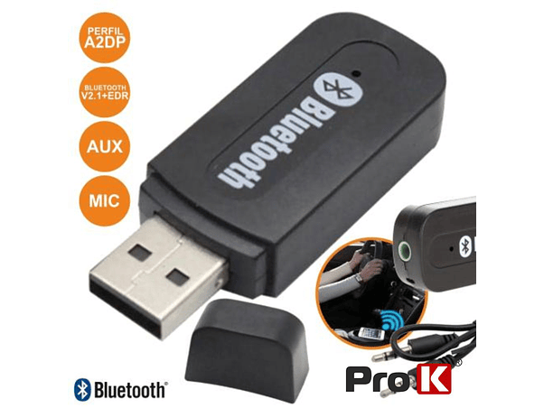 RECEPTOR ÁUDIO BLUETOOTH COM CABO AUX PROK 1