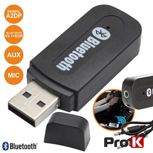 RECEPTOR ÁUDIO BLUETOOTH COM CABO AUX PROK