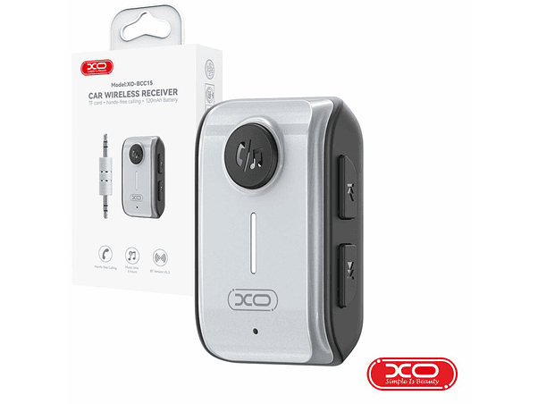 RECETOR BLUETOOTH V5.3 COM BATERIA CINZENTO XO 1