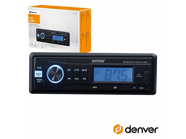 AUTO-RÁDIO MP3 WMA 7WX4 COM FM/SD/USB/AUX/BT DENVER 1