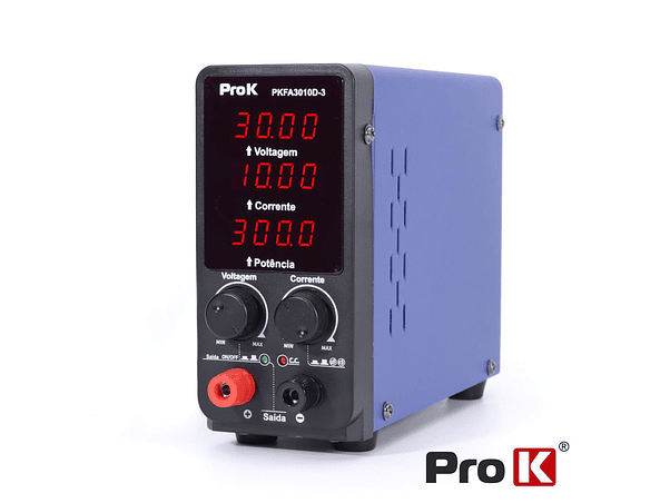 FONTE DE ALIMENTAÇÃO DIGITAL 300W 0-30V / 0-10A PROK 1