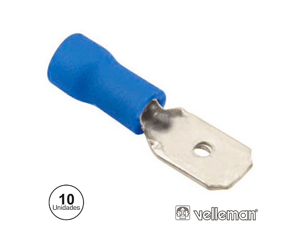 TERMINAL FASTON MACHO ISOLADO 4.8MM 10X AZUL 1