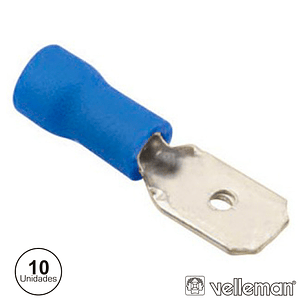 TERMINAL FASTON MACHO ISOLADO 4.8MM 10X AZUL