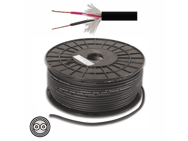 CABO MICROFONE 2 CONDUTORES + MALHA 2X0.35MM² ATÉ 6.3MM PRETO 1