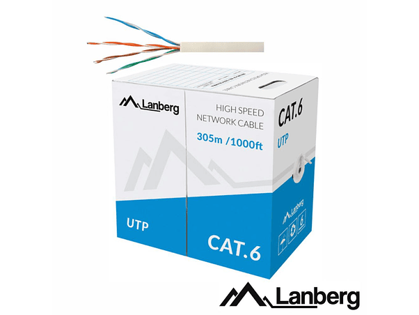 CABO UTP CAT6 4XAWG23 305M CINZENTO LANBERG 1