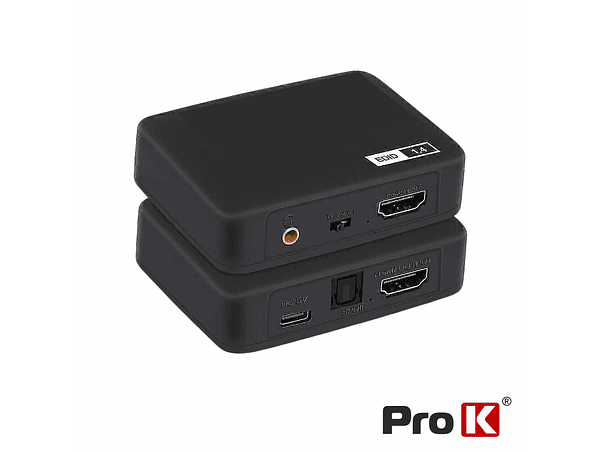 EXTRATOR DE ÁUDIO HDMI -> HDMI+SPDIF+JACK 3.5MM PROK 1