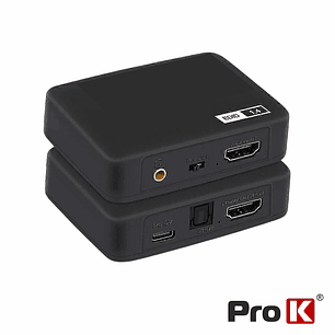 EXTRATOR DE ÁUDIO HDMI -> HDMI+SPDIF+JACK 3.5MM PROK