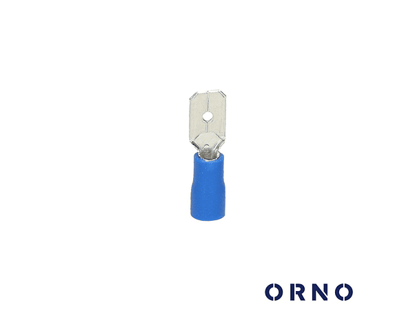 TERMINAL FASTON MACHO ISOLADO 6.3MM 10X AZUL ORNO 1