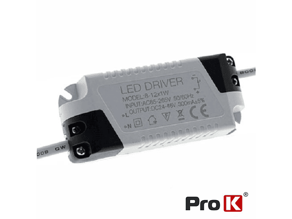 FONTE DE ALIMENTAÇÃO PARA LED 8-12W 24-46V PROK 1