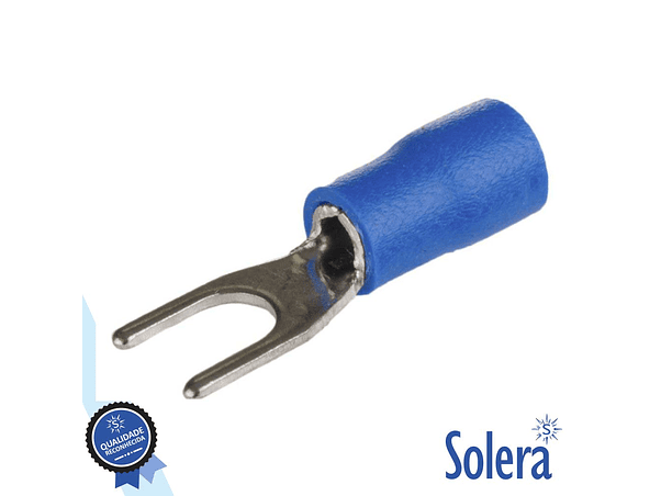 TERMINAL FORQUILHA 4.5MM ISOLADO AZUL 50X SOLERA 1