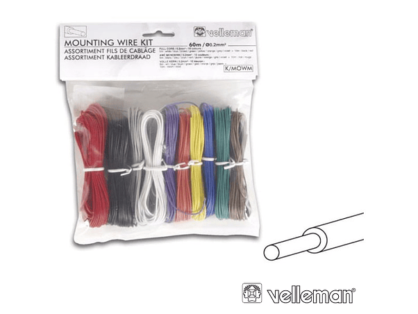 KIT DE FIOS 10 UNI. CORES PARA MONTAGENS ELECTRÓNICAS VELLEMAN 1
