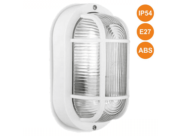 APLIQUE OLHO DE BOI E27 IP54 BRANCO 1