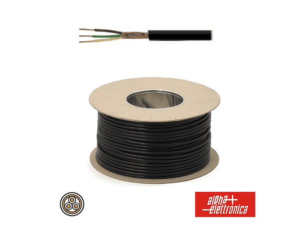 CABO ELETRONICA 3 CONDUTORES + MALHA 3X0.22 4.4 PRETO 1